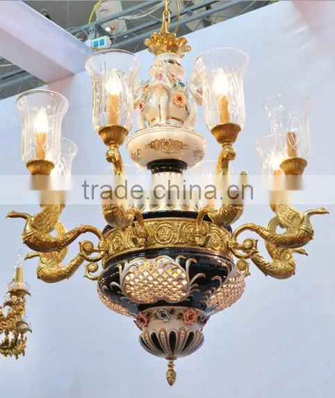 New Arrival Classic European Baroque Style Antique Golden Brass Pendant Light, Chandelier for Bedroom BF12-05254h