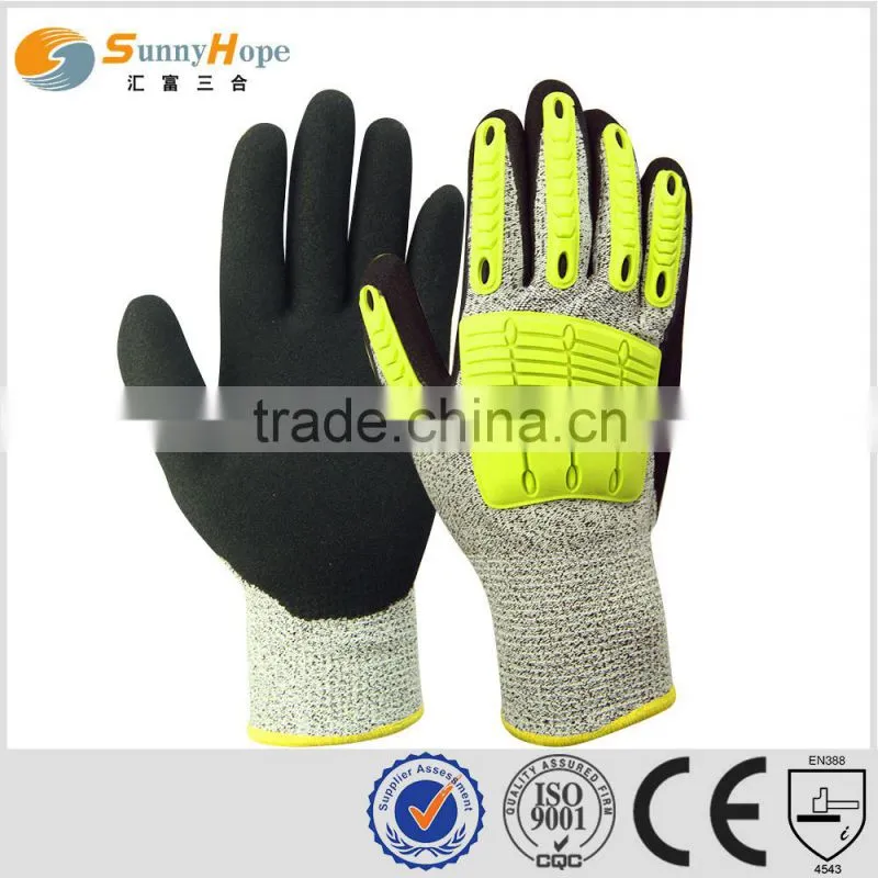Sunnyhope HPPE Nitrile sandy TPR gloves for impact