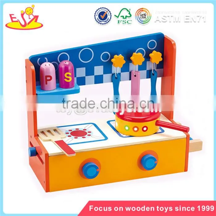 Wholesale interesting baby wooden kitchen toy role play game kids wooden kitchen toy W10C050