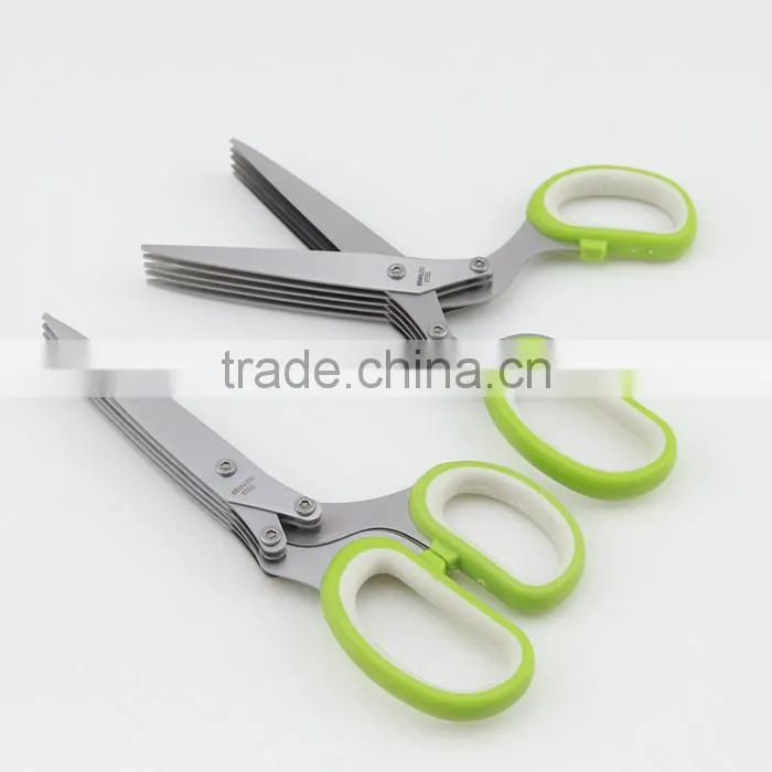 Five Stainless Steel Blades Multipurpose Kitchen Shear Culinary Herb Scissors