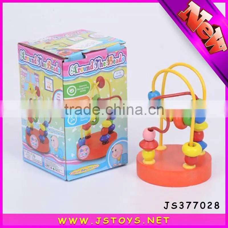 Funny kids wooden toys educational beads around for children