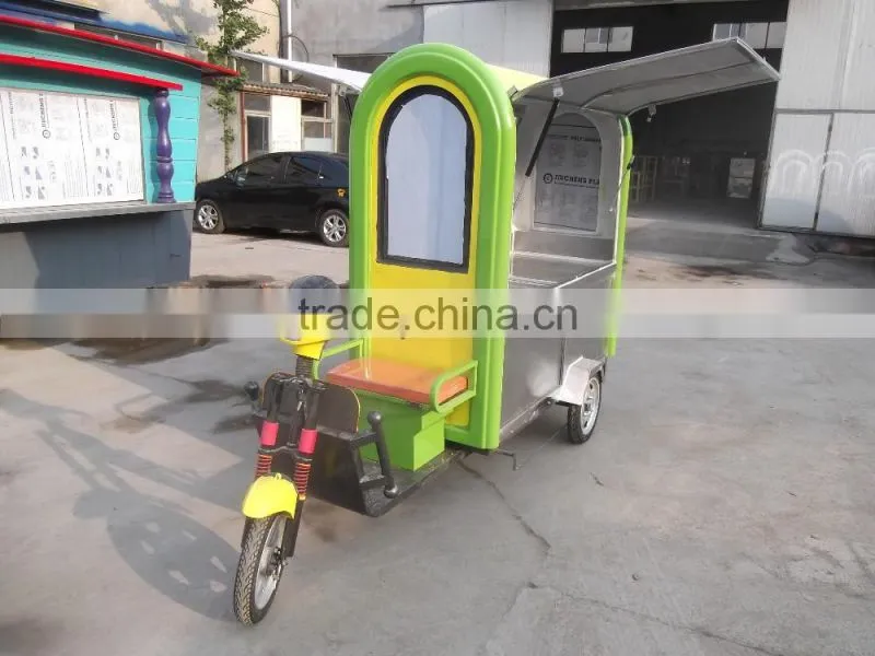 Wholesale china stainless steel Electric tricycle mobile food carts for sale