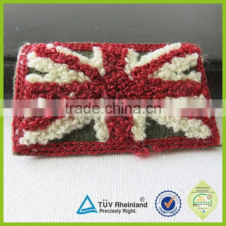OEM shape customized stick-on letters towel embroidery