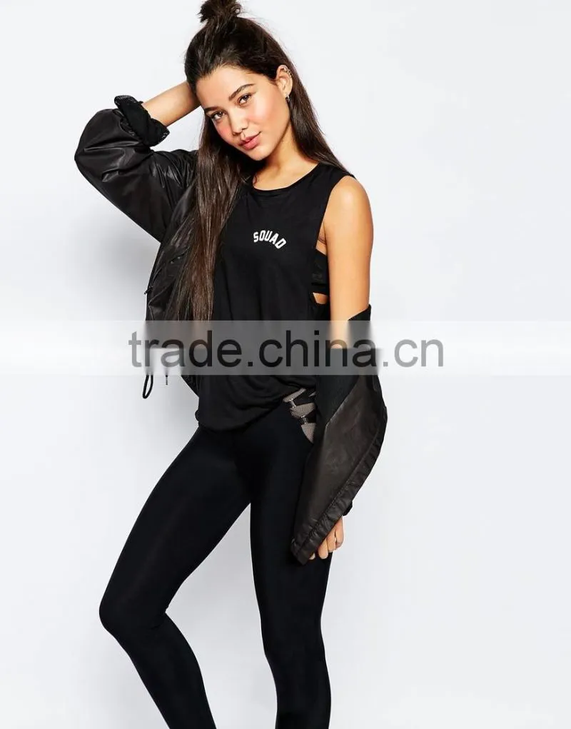 Ladies Sleeveless Crew Neck Private Party Fitness Tank Top