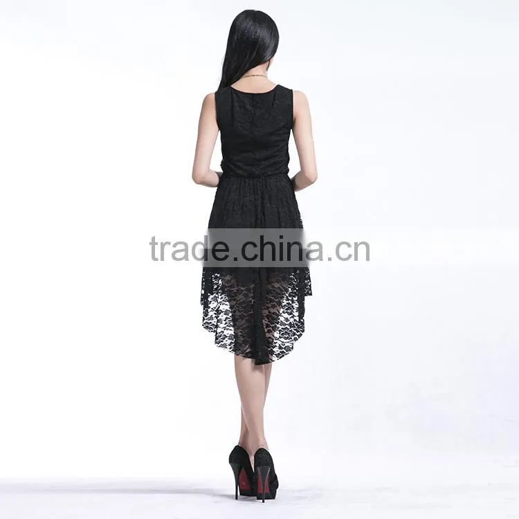Black Front Short Long Back Fashion Style blouses ladies dress