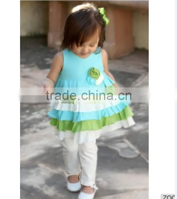 Little Girls Easter Ruffled Cute 2pcs Top Matching polka dot Bunny Top Capris Pants Boutique Cotton Summer Outfit Clothing Sets