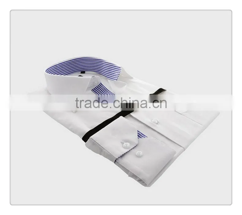 High quality customise white color men office cutaway collar long sleeve dress shirt