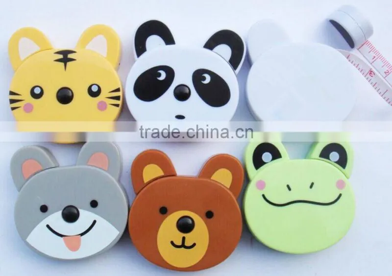 Childresn Novelty cookie design wholesale measuring tape cartoon tape poratble ruler with keychain