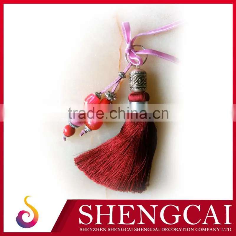 Super quality Crazy Selling light orange mini car decoration tassel