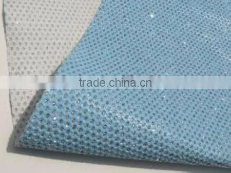2013 fashion DERUN punching glitter leather fabric for bags