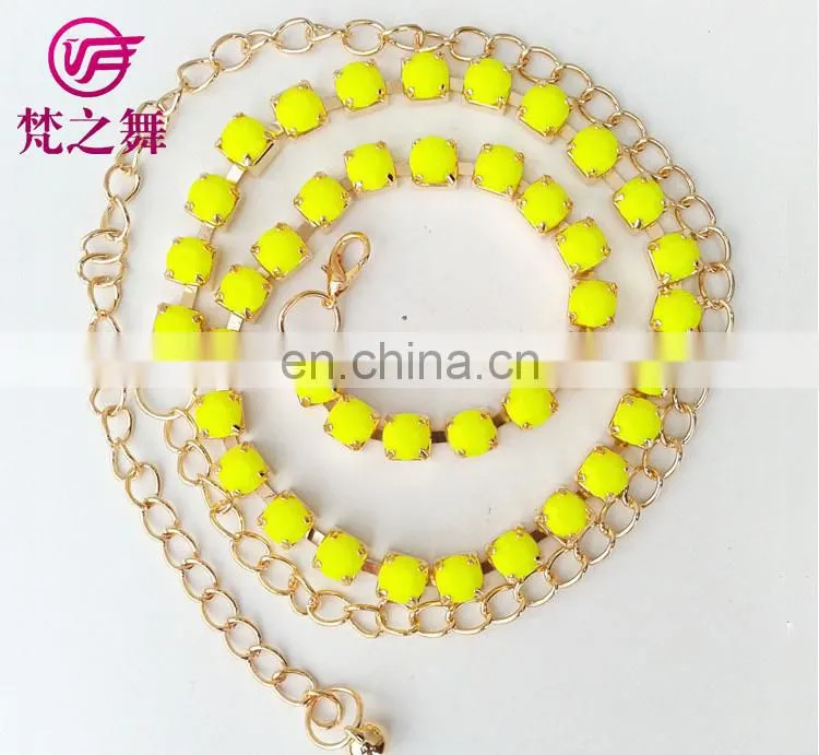 Colorful performance belly dance waist chain accessory P-9051#