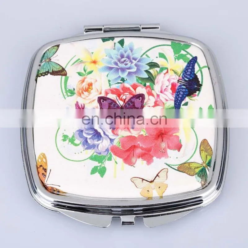 High quality pu make up mirror pocket mirror