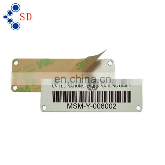 Fashion outdoor metal barcode logo label