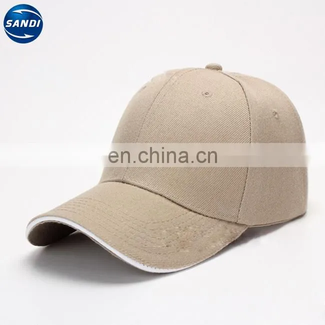 Promotional cotton sports baseball 6 panel cap