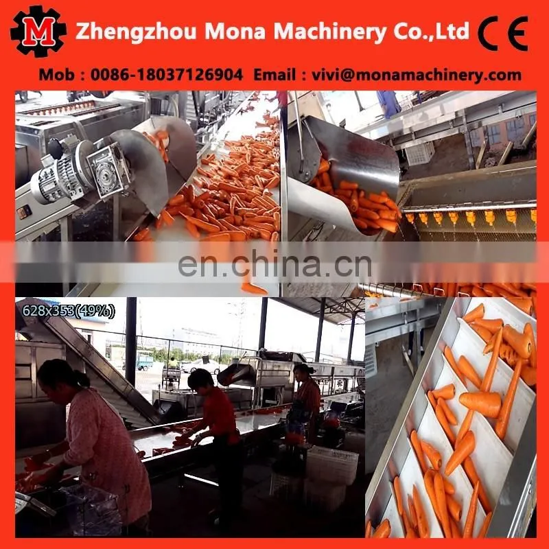full automatic root vegetable washing cleaning peeling skinning blanching machine