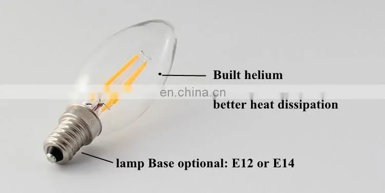 UL 120V input bright white 4500k dimmable transparent 6 watt led candelabra e12