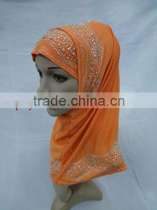 A475 Popular beaded 2pcs hijabs al amira