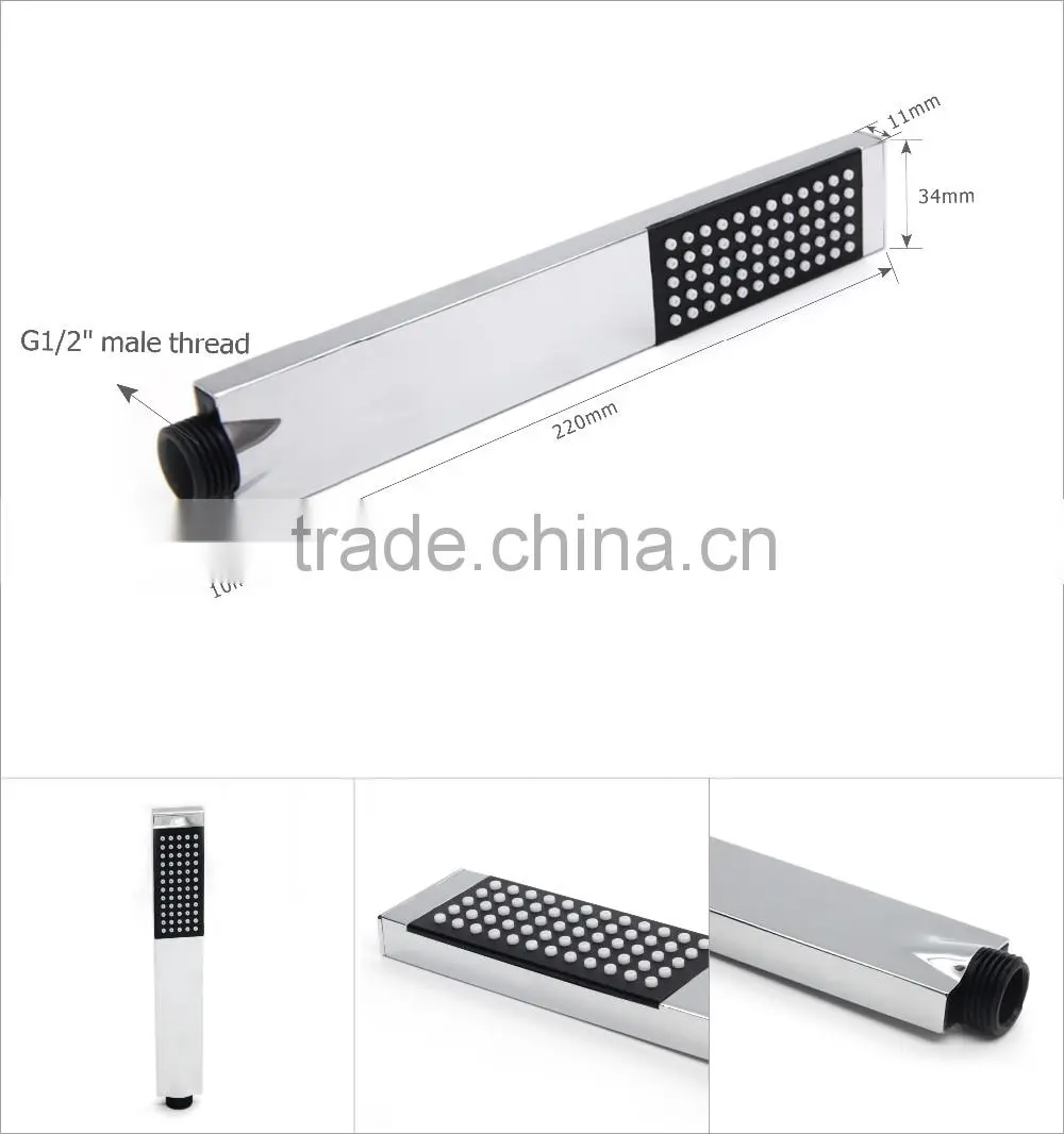 Brass Square Hand Held Shower Head Chrome Finish