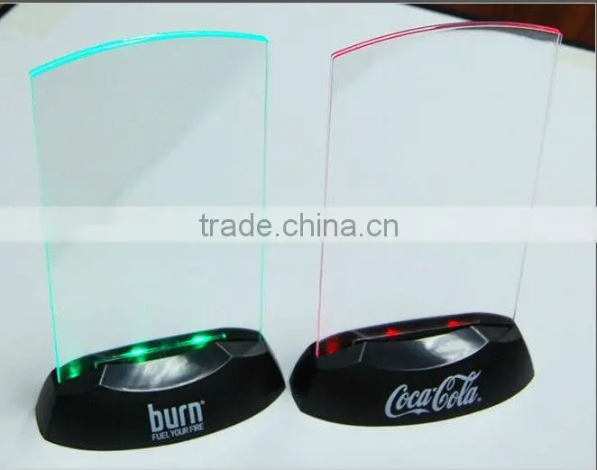 Restaurant hotel table menu holder with led