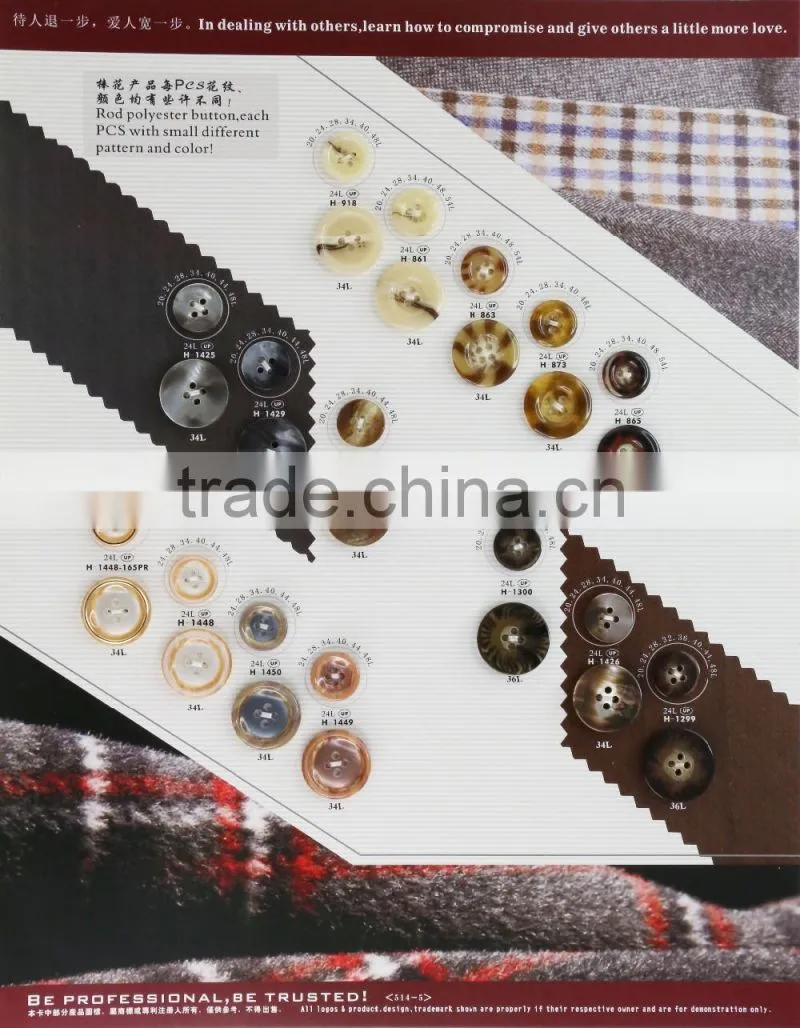 High grade 4-holes buttons for men's suits