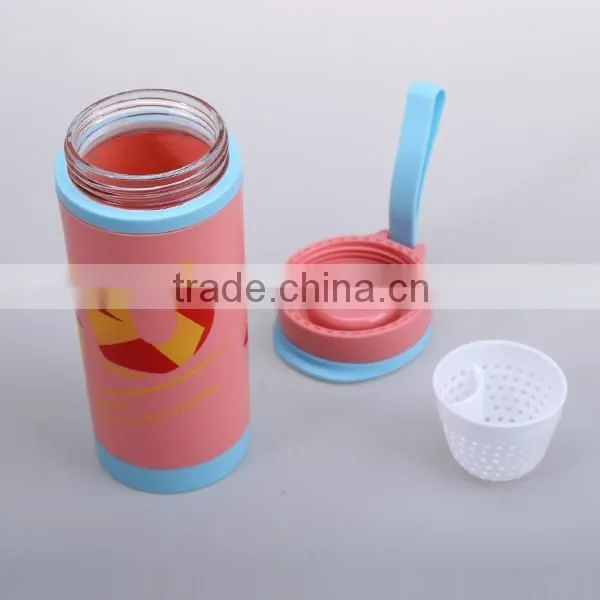 420ML double walls design Plastic sport water bottles with infuse