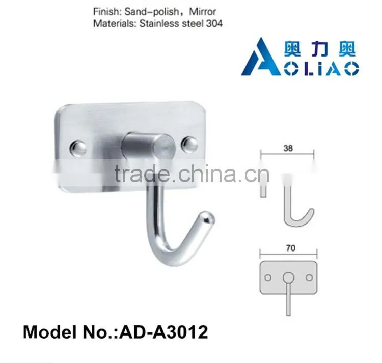 High quality Bathroom hardware stainless steel bathroom towel hook
