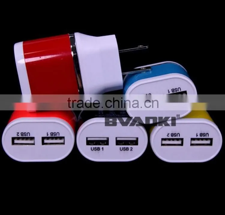 Top high quality Wholesale Dual Port DC wall charger 5V 2.1A travel charger 5 volt 2.1amp micro usb charger online shopping