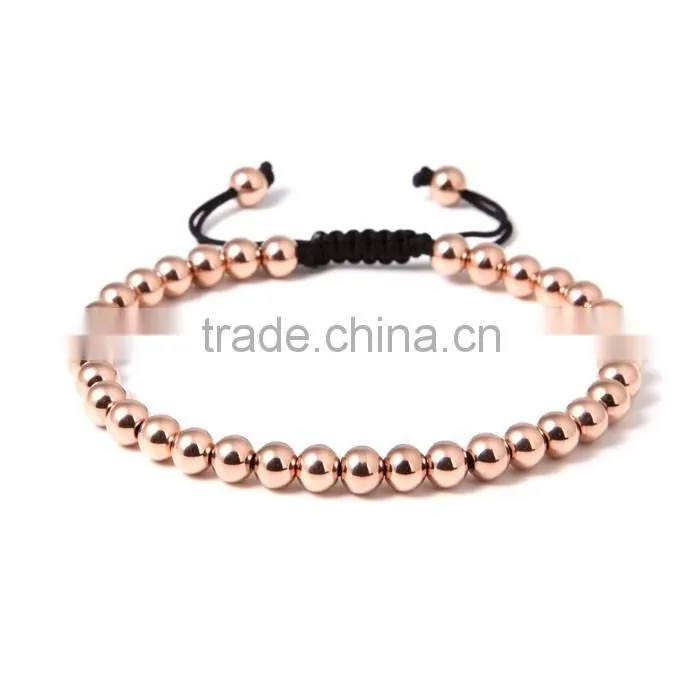 2016 Popular Upscale Rose Gold Lava Stone Buddha Stainless Steel Bracelet Costume Jewellery Match Colorful Cord