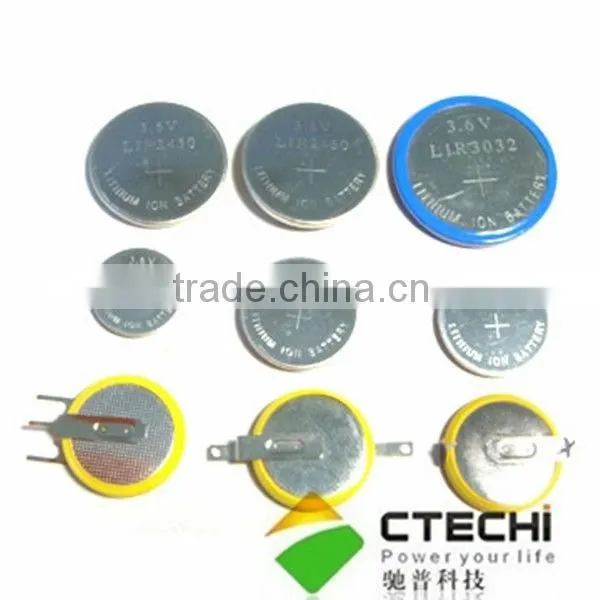 3.6v li-ion rechargeable battery lir2477 buletooth battery