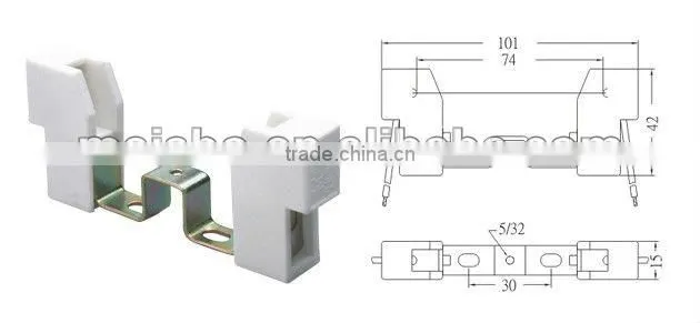 Grassland white porcelain 2 wired VDE 300v lampholder cover