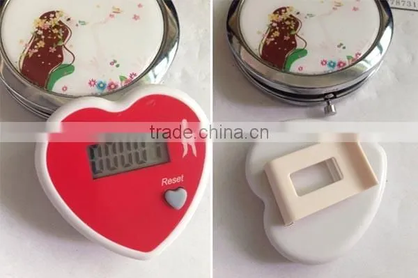 hot sale promotional heart shaped pedometer supplier