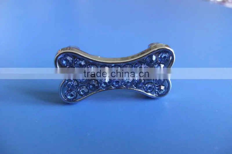 Zinc Alloy Metal Diamante Bone Shape Charms with 10mm Inner Hole Size