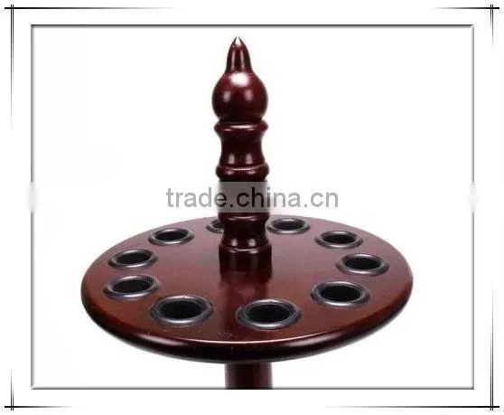 10 holes wood billiard cue rack