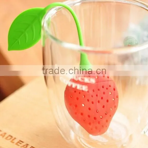 Silicone Strawberry Design Loose Tea Leaf Strainer Herbal Spice Infuser Filter Tools