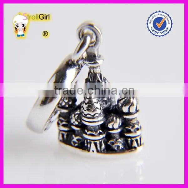 Wholesale beads hollow triangle charm 925 sterling silver beads fit Charm bracelets and necklace