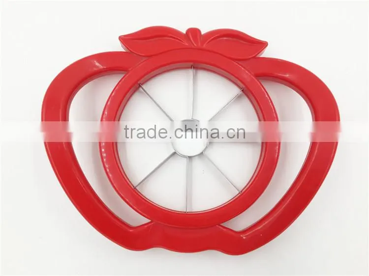 Plastic apple corer and apple slicer
