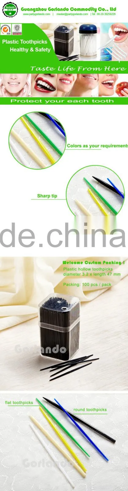 PP food grade pp plastic dental toothpicks
