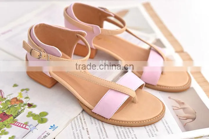 Latest design low heels fashion girl's shoes sandals