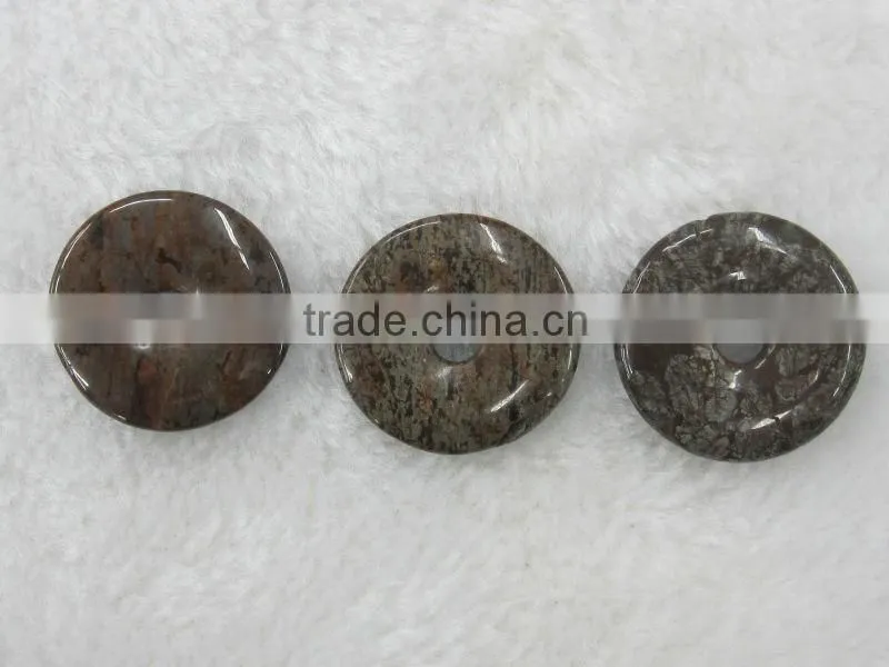 Wholesale Gold Spot Sodalite donut gemstone