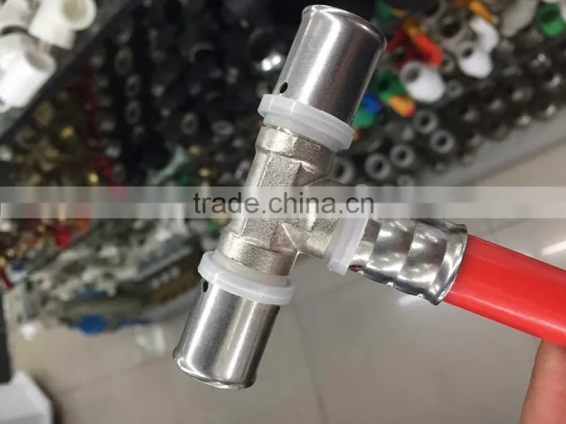 yellow gas pipe brass press fittings union and elbow/PE pipe brass fittings