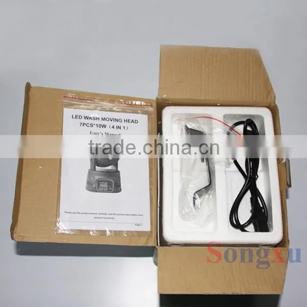 wholesale 7x10w rgbw 4in1 mini led dmx moving head lights for home party
