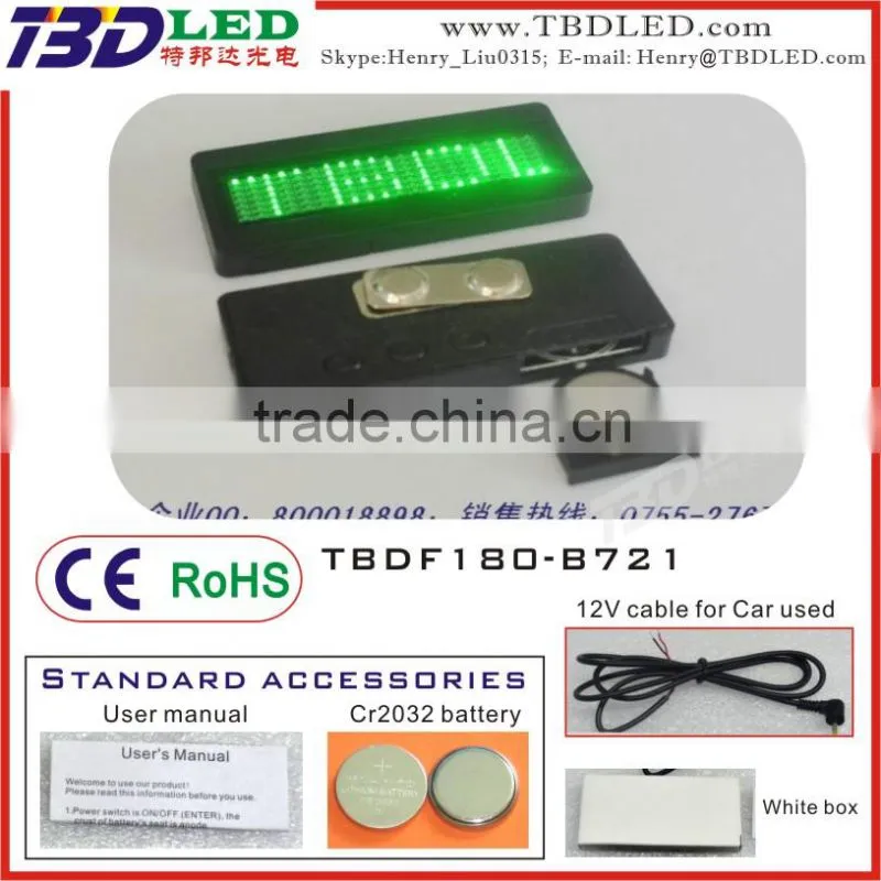 mini led message board/mini led name card screen/LED Rechargeable display/fashion mini led nameplate
