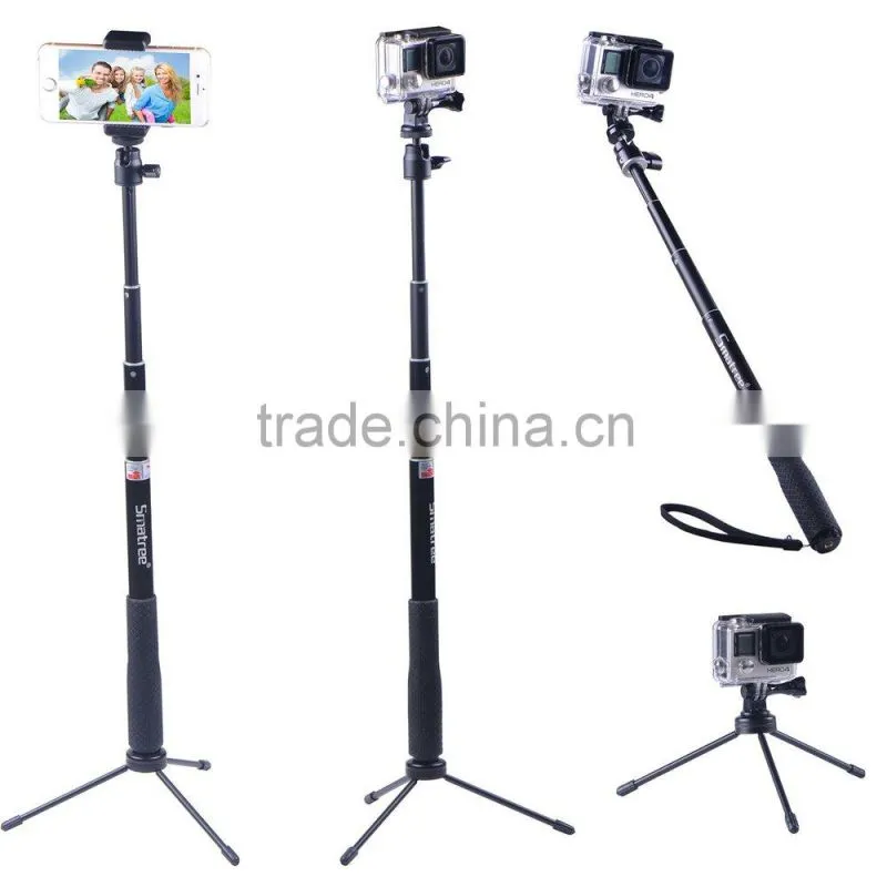 Smatree Gopro Accessories - SmaPole Q3 Telescoping Gopro Pole / Gopro Monopod with Tripod Mount Adapter+ Thumb Screw