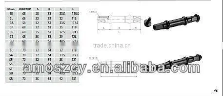 bicycle bb /bicycle axle from bicycle parts