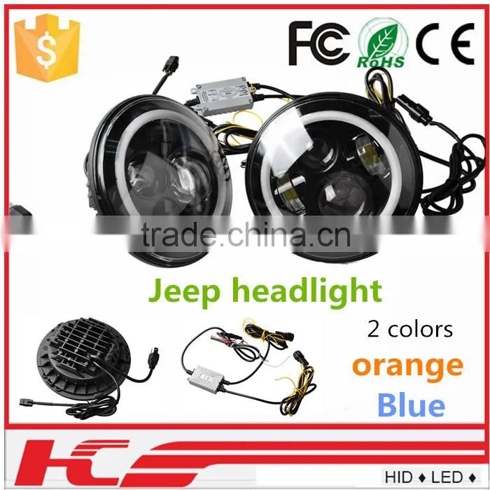 LED Headlights With Angle Eyes For Jeep Wrangler