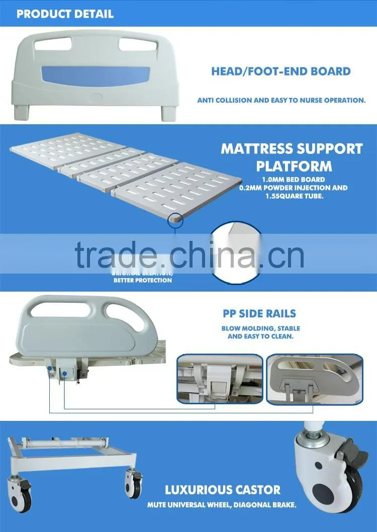 Manufacturer medical equipments 3 cranks hospital 3 function manual bed