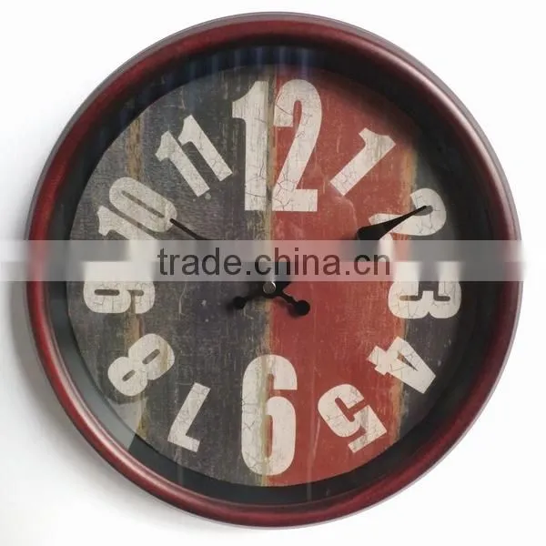 Dia 29 cm Contry Style Round Metal Wall Clock