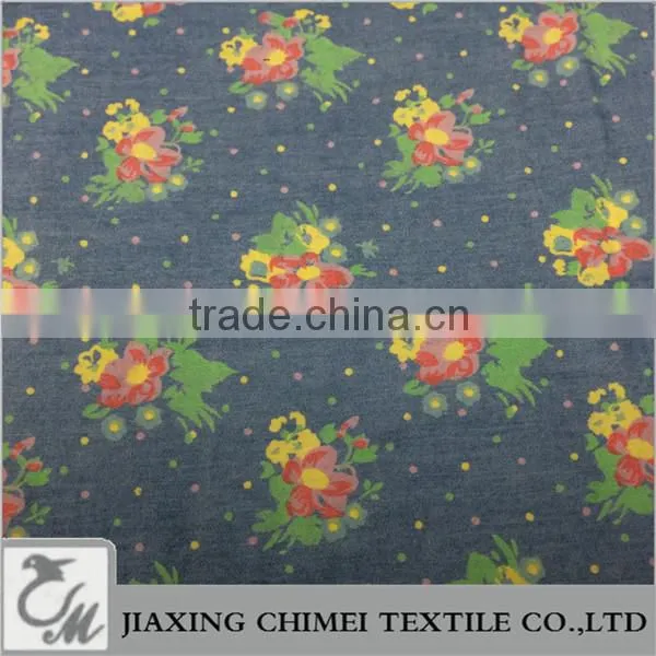 jiaxing six colors of printed pattern of tencel fabric and lyocell fabric for denim jeans