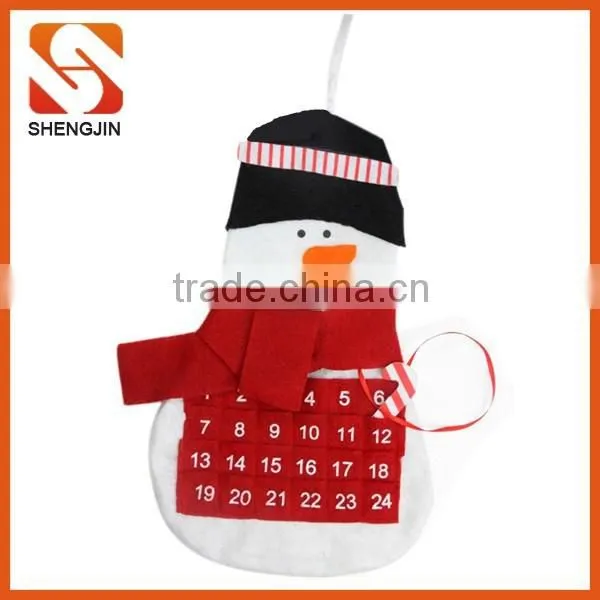SJ-6859 Custom Felt Christmas Advent Calendar,Handmade tree shape hangging Calendar