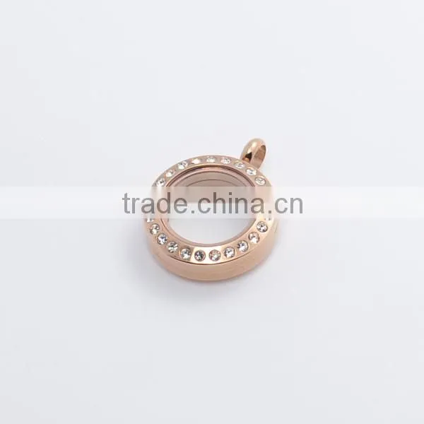 Best quality Diy 20mm round crystal silver/gold magnet glass memory charms floating locket